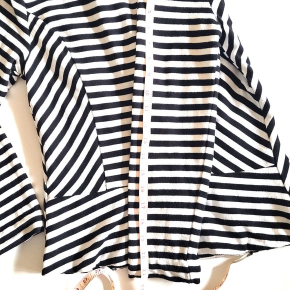 Pre-owned A.N.A Stripe White-Black Medium Tall Long Sleeve One Buttoned Blazer - Picture 7 of 10